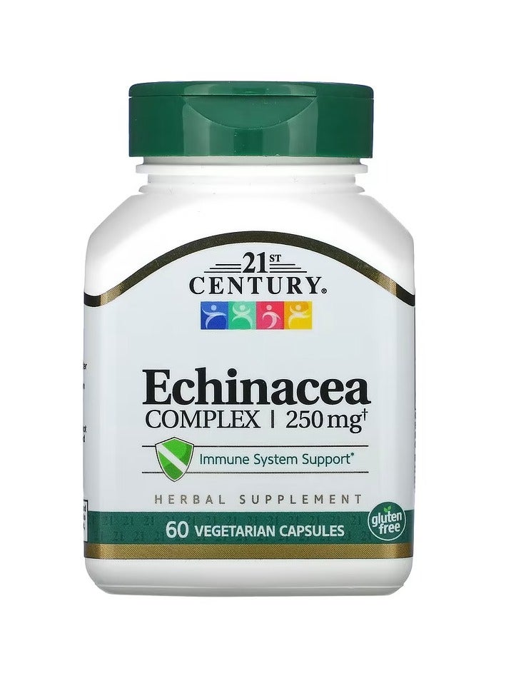 21st Century Echinacea Complex 250 mg 60 Vegetarian Capsules 125 mg per Capsule - Image 1