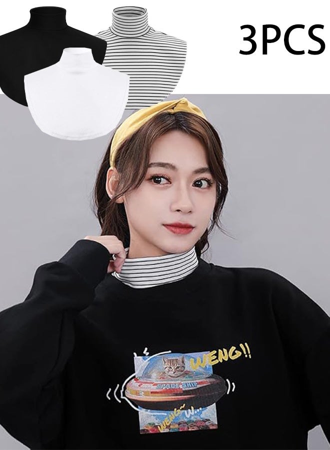 KANGLI 3 Pcs Fake Collar Detachable Turtleneck, Velvet Women's Mock Turtleneck Winter Collar Wrap for Women Girls - Image 1