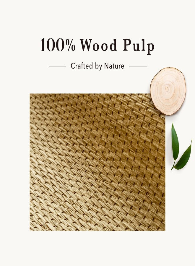 GoDear Design Textured Wallpaper, Wall Covering Fabric, Brwon Contact Paper, 23" W x 96" L, Non-Pasted Paper, Straw - Image 3