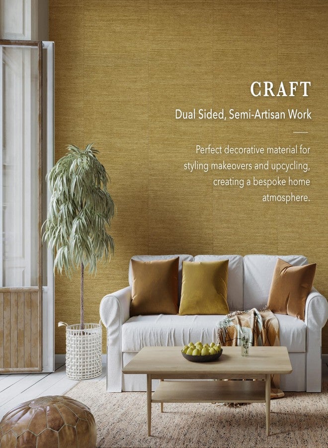 GoDear Design Textured Wallpaper, Wall Covering Fabric, Brwon Contact Paper, 23" W x 96" L, Non-Pasted Paper, Straw - Image 2