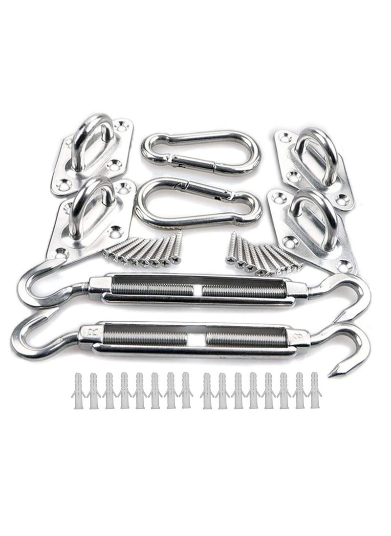 GNAFOTU Heavy Duty Sun Shade Sail Fixing Kit for Garden Triangle and Square, Rectangle 304 Stainless Steel Sun Shade Sail Fixing Hardware Accessories Kit  - Image 1