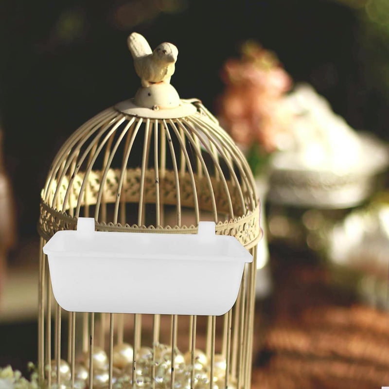 VOSAREA 5pcs White Thickened Pigeon Food Box Bird Feeding Trough Sturdy Pigeon Cage Supplies for Parrot and Feeding - Image 5