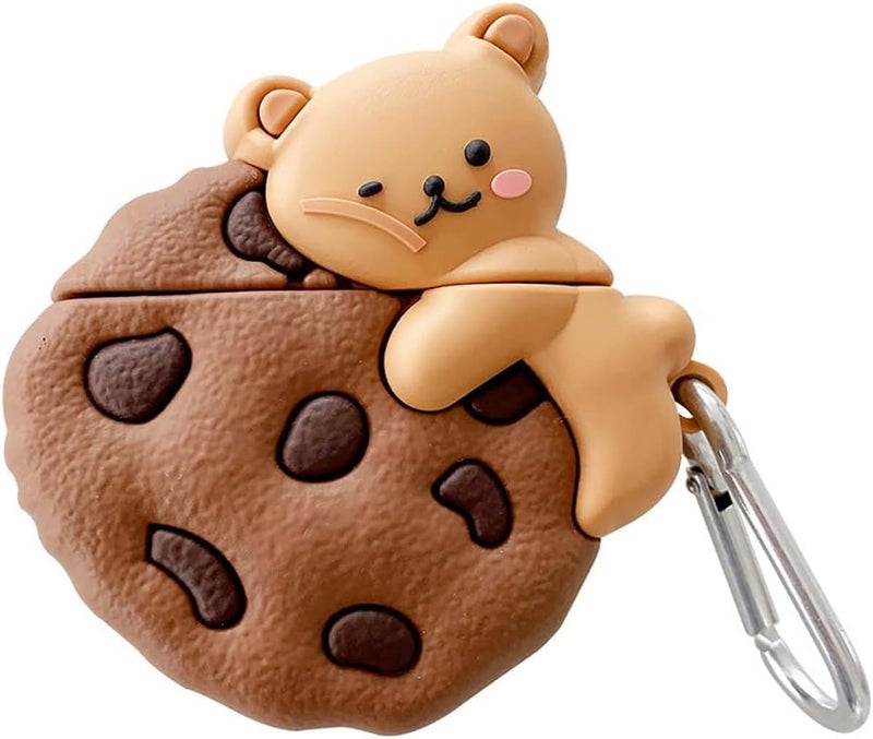 Meyaar Silicone Case for Apple Airpods Pro 3 (2025) Cute Design for Airpods Pro 3 with Keychain Shockproof Protective Case Cover (Cookies (Brown)) - Image 3