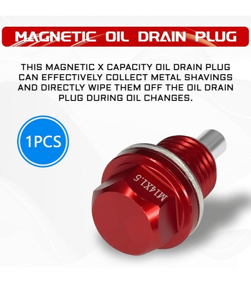 Red M14x1.5 Aluminum Oil Drain Screw Remover with Repair Kit for Ford Hyundai Kia - Image 1