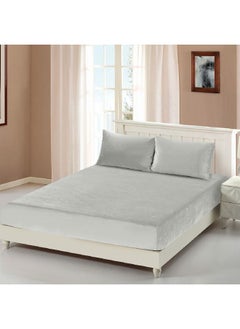 Cannon 3-Piece Cotton King Fitted Bedsheet Set Light Grey 6 x 30 x 25 cm CN K3PCFTDS-LGRD 