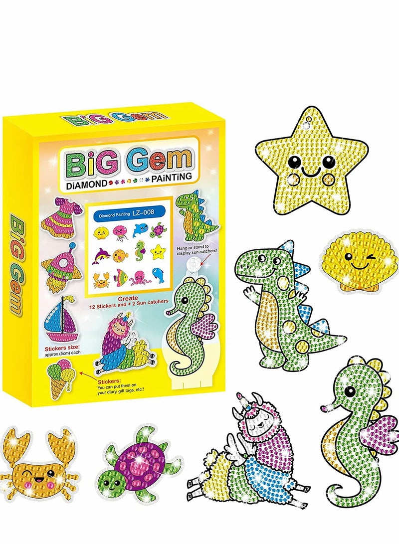 SYOSI Diamond Painting Kits for Kids, Fun DIY Mosaic Stickers by Numbers Kits, Creative Arts and Crafts Set, and Handmade Gift for Children - Image 1