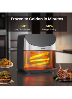 HOTOR Touch Air Fryer, Oil Free Cooking Air Fryer With Digital Control Panel Display 1700W Black 8L Family Size, One-Touch Digital Control Presets, French Fries, Chicken, Meat, Fish,  - Image 4