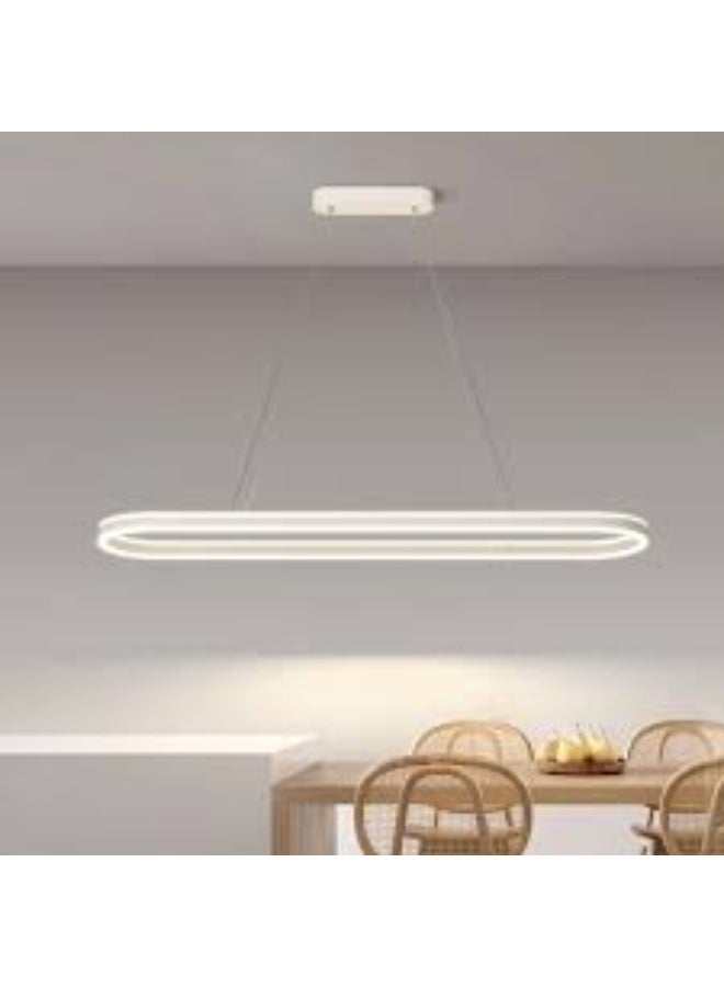 المفتاحة مصباح LED حديث معلق لغرفة الطعام والمطبخ - مصباح سقف بيضاوي بسيط معلق - ثريا موفرة للطاقة قابلة لتعديل الارتفاع لغرفة المعيشة والمكتب وديكور المنزل - Image 1