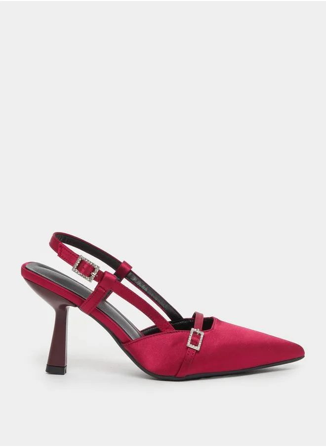 جوجو Embellished Buckle Detail Stiletto Heel Shoes