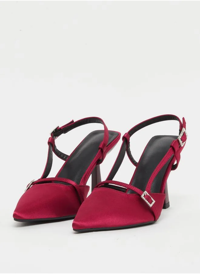 جوجو Embellished Buckle Detail Stiletto Heel Shoes