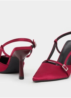 JOJO Embellished Buckle Detail Stiletto Heel Shoes  - Image 3