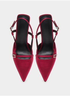 JOJO Embellished Buckle Detail Stiletto Heel Shoes  - Image 5