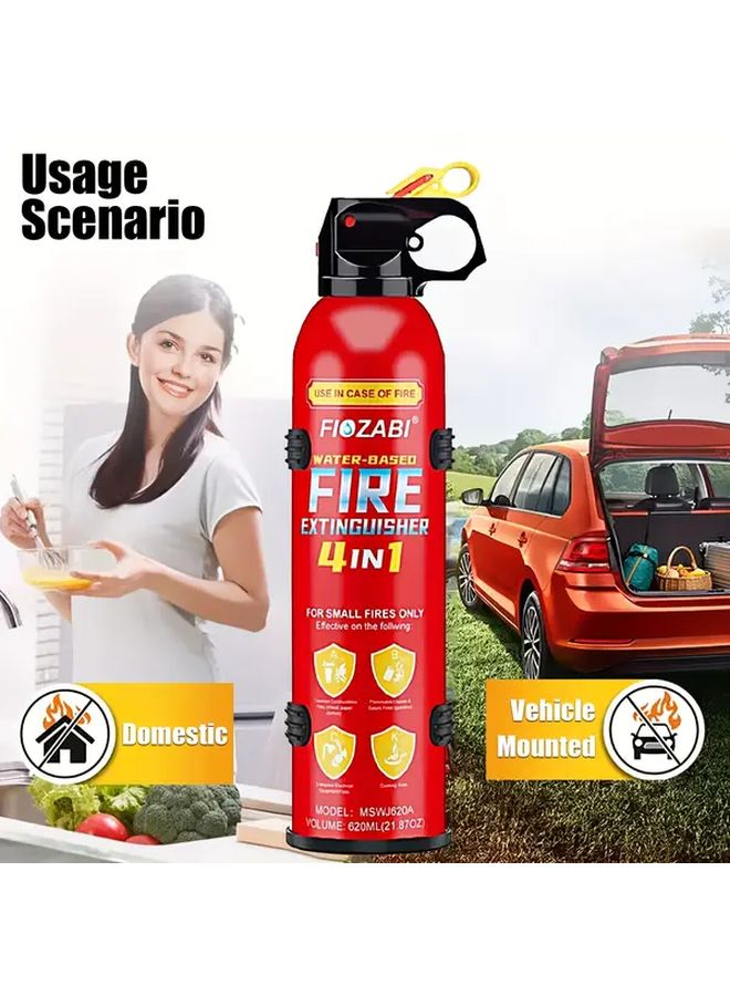 2 Pack Portable 4 in 1 Water Based Fire Extinguisher Spray 21 87oz for Home Car Kitchen - Image 5