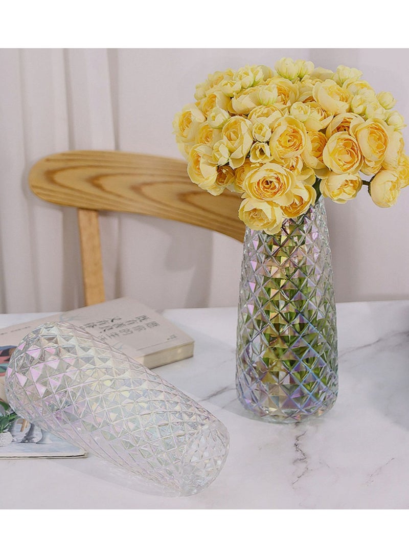 Jingke Glass Vase Simple Desktop Vase Living Room Decoration Ornaments 22cm - Image 2