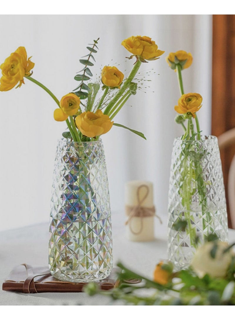 Jingke Glass Vase Simple Desktop Vase Living Room Decoration Ornaments 22cm - Image 4