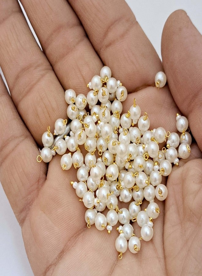 MERYCRAFT Acrylic Round Shape White Hanging Beads for Jewelry Making, Necklace, Earring, Bracelet, Dresses and Craft Work (Size: 5 MM, Pack of 25 Pieces) - Image 4