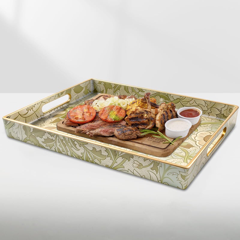 AGIOTA Coffee Table Trays for Living Room Serving Tray with Handles, Modern Large Tray for Ottoman Coffee Table - Image 2