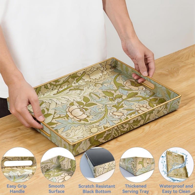 AGIOTA Coffee Table Trays for Living Room Serving Tray with Handles, Modern Large Tray for Ottoman Coffee Table - Image 5