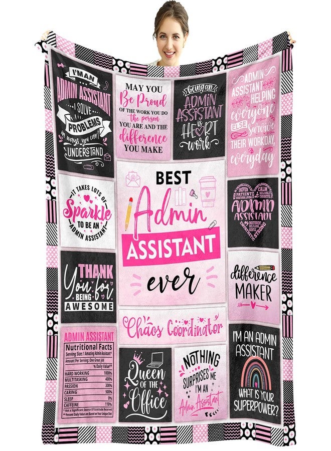 Jnufoju Administrative Assistant Gifts for Women, Administrative Professional Day Gifts, Admin Assistant Appreciation Gift for Women, Chaos Coordinator Gifts for Admin Assistants Throw Blankets 60" x 50" - Image 1