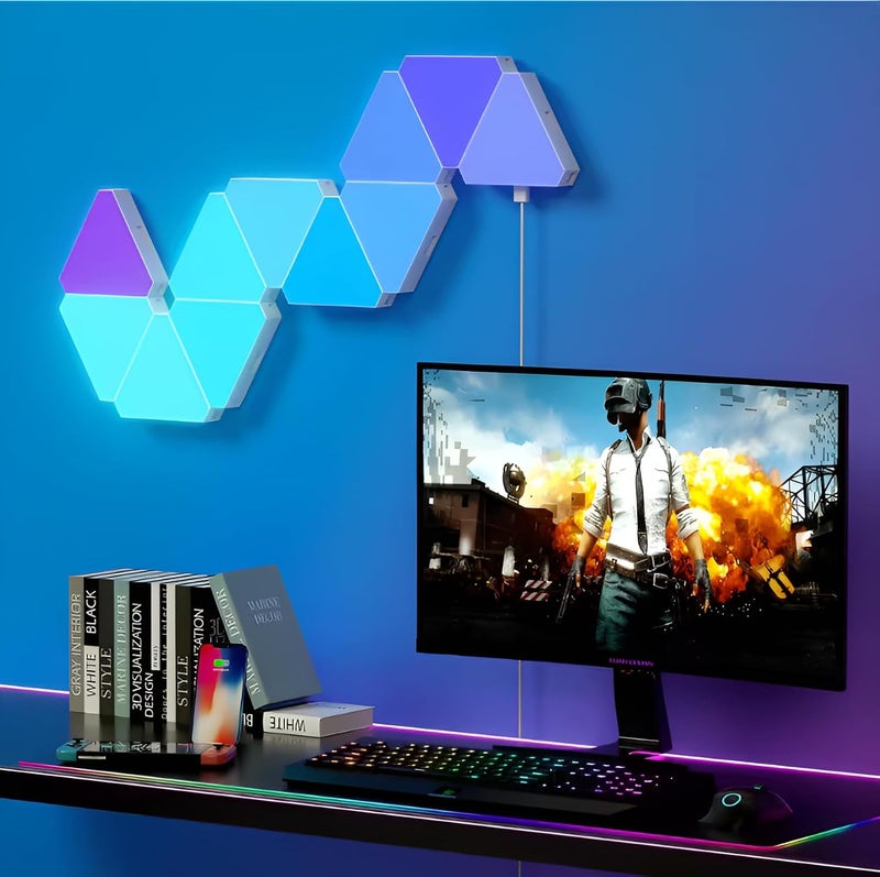 TEDTECH Modular RGB LED Triangle Wall Lights Touch Control Color Changing Panels for Home Gaming Setup Easy Installation Made in India Pack of 8 - Image 5
