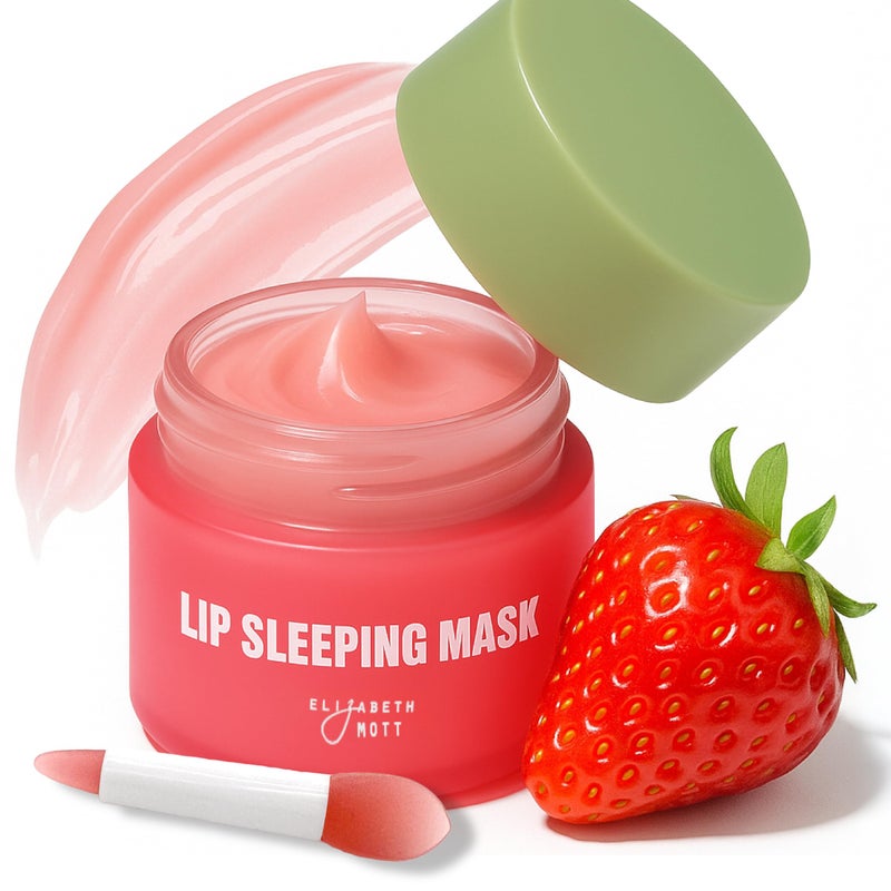 Elizabeth Mott Lip Sleeping Mask â€“ Overnight Treatment with Peptides to Repair, Hydrate & Restore Dry, Chapped, Cracked, Peeling Lips â€“ Moisturizing Collagen Balm to Soften, Smooth, Plump 0.71 oz - Image 1