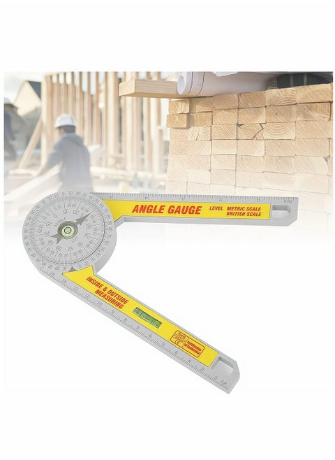 Miter Saw Protractor 360° Portable Angle Finder Plastic Digital Angle Detection Ruler Rustproof Angle Finder Scale Accuracy Measuring Tool for Carpenter Joiner Plumber Building Trades