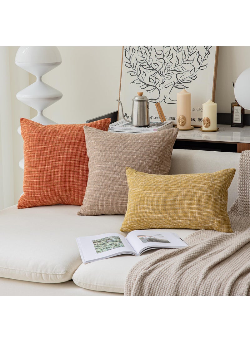 K KEVIN TEXTILE Kevin Textile Fall Pillow Cover Decor Lined Linen Throw Pillow Cases Cushion Cover Seasonal Autumn Pillow Covers for Chair  18 ""x18 ""(2 Pack  Orange)  - Image 4