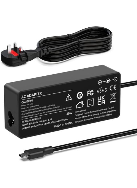 45W USB Type C Laptop Charger Replacement for Acer Chromebook C732 C732T CP5-471 CB515-1HT CB515-1H CB315-3H Chromebook Spin 311 R721T CP311-2H R751T CP311 PA-1450-78 PA-1450-80 AC Adapter Power Cord
