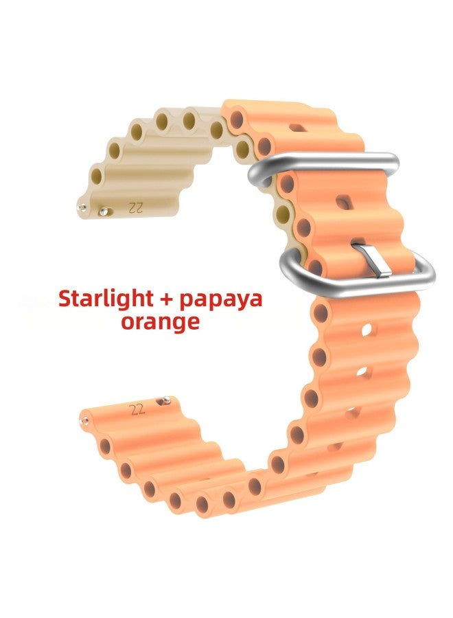 Suitable For Huawei GT/GT2/GT3 Apple Ocean Strap Silicone Luminous Strap 12/16/18/20/22 Millio 