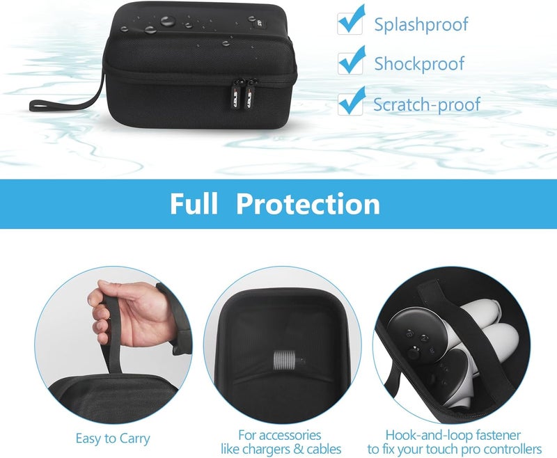 JSVER Carrying Case for Meta Quest 3S JSVER Hard Case for Quest 3S Quest 3 Quest 2 VR Gaming Headset Travel Storage Case for Oculus Quest 3 and Touch Controller Accessories Not Fit for Elite Strap - Image 5