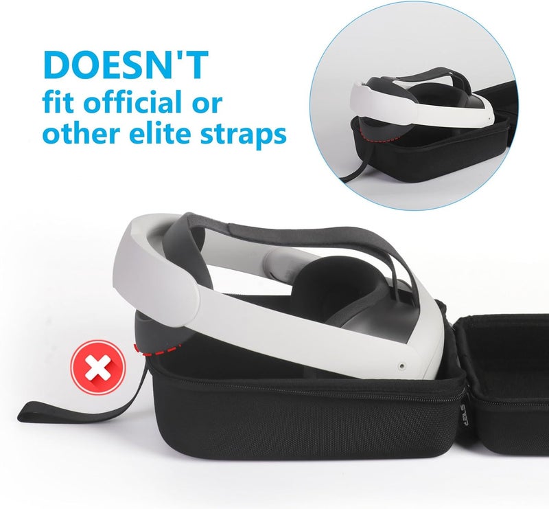 JSVER Carrying Case for Meta Quest 3S JSVER Hard Case for Quest 3S Quest 3 Quest 2 VR Gaming Headset Travel Storage Case for Oculus Quest 3 and Touch Controller Accessories Not Fit for Elite Strap - Image 4