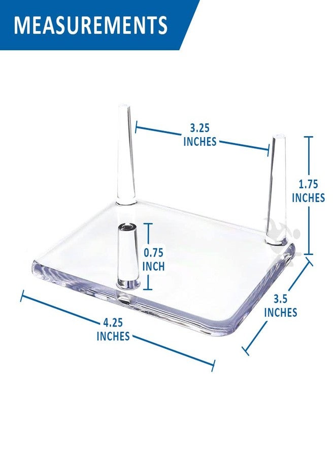 OnFireGuy 4.25" Three-Peg Acrylic Display Stand Easel | 4-1/4" W x 3-1/2" D x 1-3/4" H | Ideal for Displaying Mineral Rocks, Gemstones, Fossils, Geodes, Coral Pieces, Seashells, Rock Specimens, Crystals, Agates - Image 3