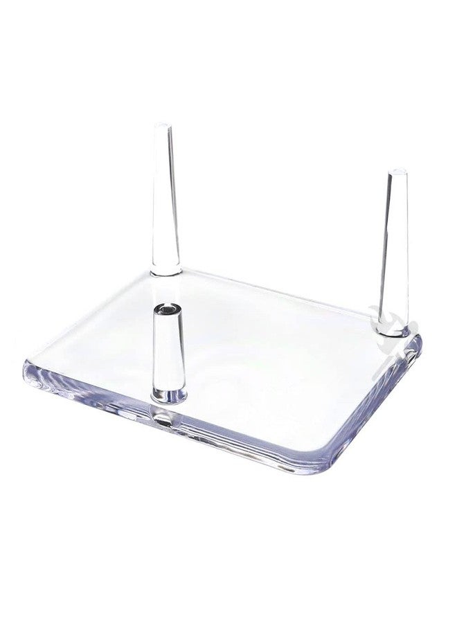 OnFireGuy 4.25" Three-Peg Acrylic Display Stand Easel | 4-1/4" W x 3-1/2" D x 1-3/4" H | Ideal for Displaying Mineral Rocks, Gemstones, Fossils, Geodes, Coral Pieces, Seashells, Rock Specimens, Crystals, Agates - Image 1