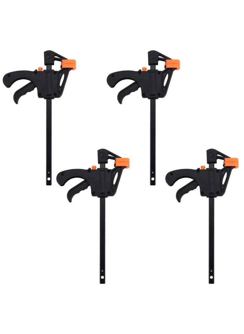 Rubik 12 inch Bar Clamps for Woodworking, 4 Pack Quick Grip F Clip Carpenter Tools, Practical Steel Heavy Duty Spreader Rocker Clip DIY Hand Tool Kit for Wood Working  - Image 1