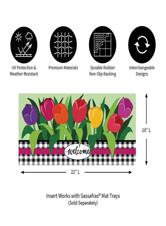 Evergreen Flag Sassafras Welcome Spring Tulips Interchangeable Entrance Doormat | Indoor and Outdoor | 22-inches x 10-inches | Non-Slip Backing | All-Season | Low Profile | Home Decor - Image 2