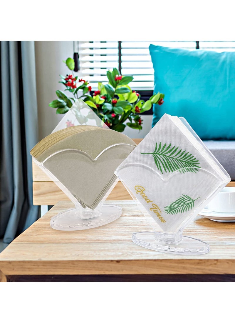 KASTWAVE 2 Pack Acrylic Napkin Holder Decorative Clear Beverage for Bathroom Kitchen Dining Table Coffee Filter Hotel  - Image 2