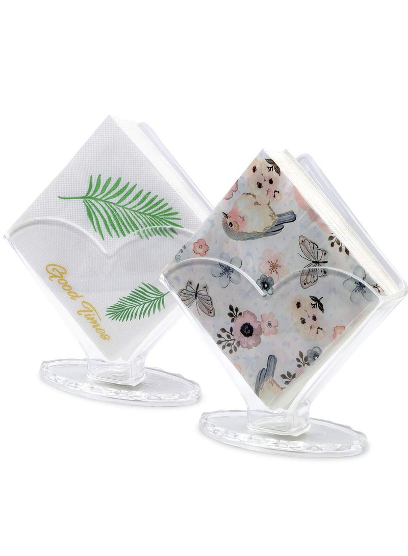 KASTWAVE 2 Pack Acrylic Napkin Holder Decorative Clear Beverage for Bathroom Kitchen Dining Table Coffee Filter Hotel  - Image 5