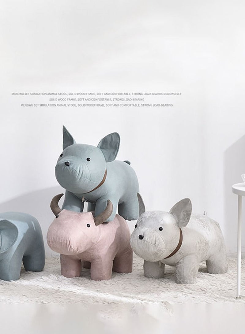 Merry Moments Animal Stool Cartoon Stool Changing Shoes Sofa Door Side Stool Footstool Gaming Bench Living Room Kid Stool Blue  - Image 3