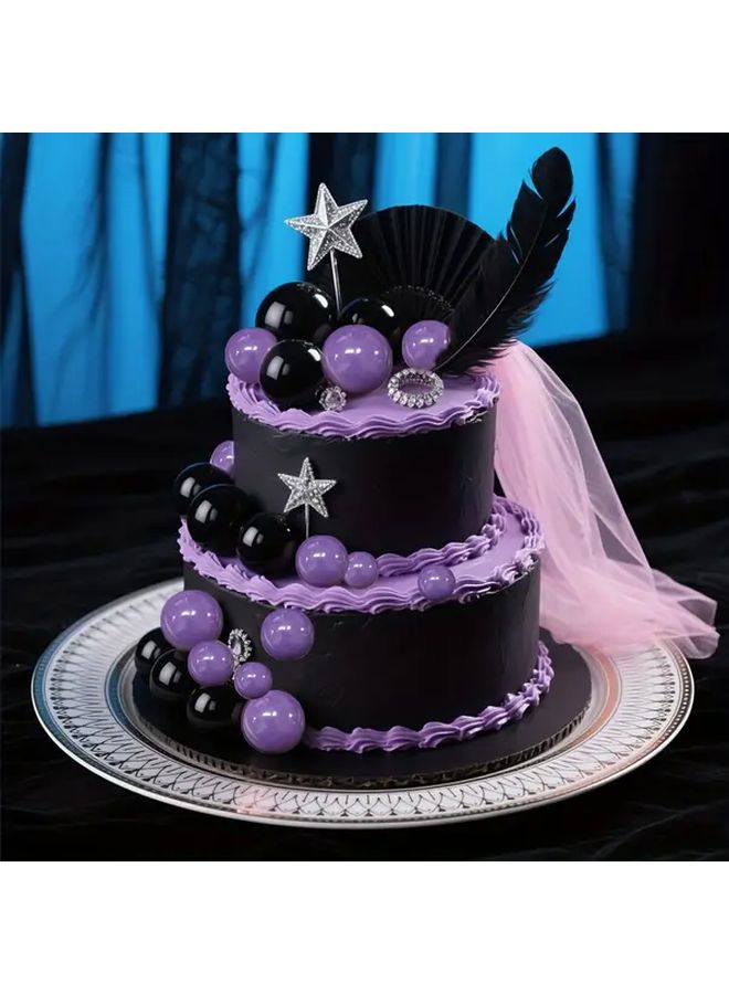 20 قطعة من زينة الكعك الإسفنجية الأرجوانية والسوداء لحفلات أعياد الميلاد والأعراف وحفلات التخرج - Image 4