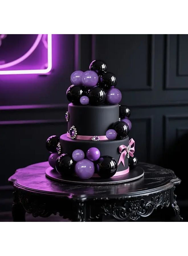 20 قطعة من زينة الكعك الإسفنجية الأرجوانية والسوداء لحفلات أعياد الميلاد والأعراف وحفلات التخرج - Image 5