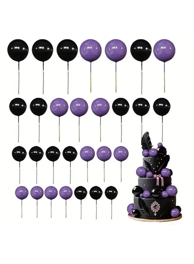 20 قطعة من زينة الكعك الإسفنجية الأرجوانية والسوداء لحفلات أعياد الميلاد والأعراف وحفلات التخرج - Image 3