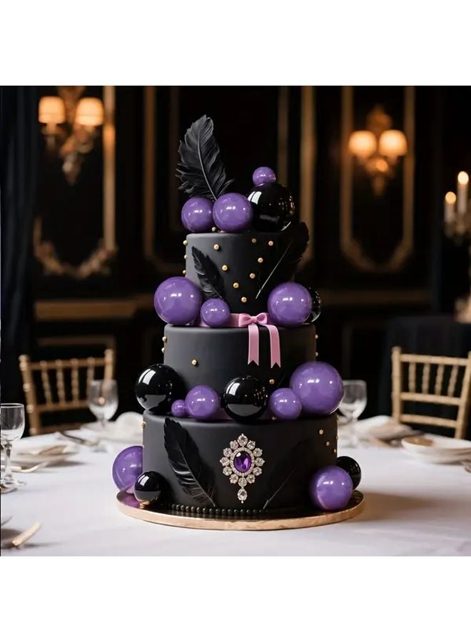 20 قطعة من زينة الكعك الإسفنجية الأرجوانية والسوداء لحفلات أعياد الميلاد والأعراف وحفلات التخرج - Image 2