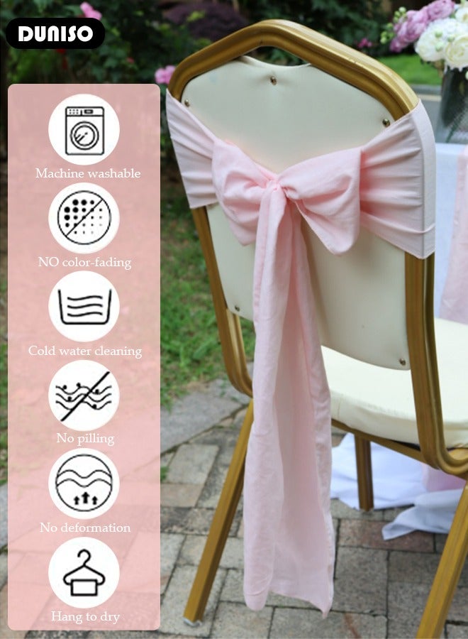 DUNISO 5 PCS 18*250cm Satin Chair Sashes Wedding Chair Bow, Banquet Chair Decorative Ties Bows Chair Cover Decor for Wedding Banquet Event Party Hotel Dining Chair Decoration  - Image 2