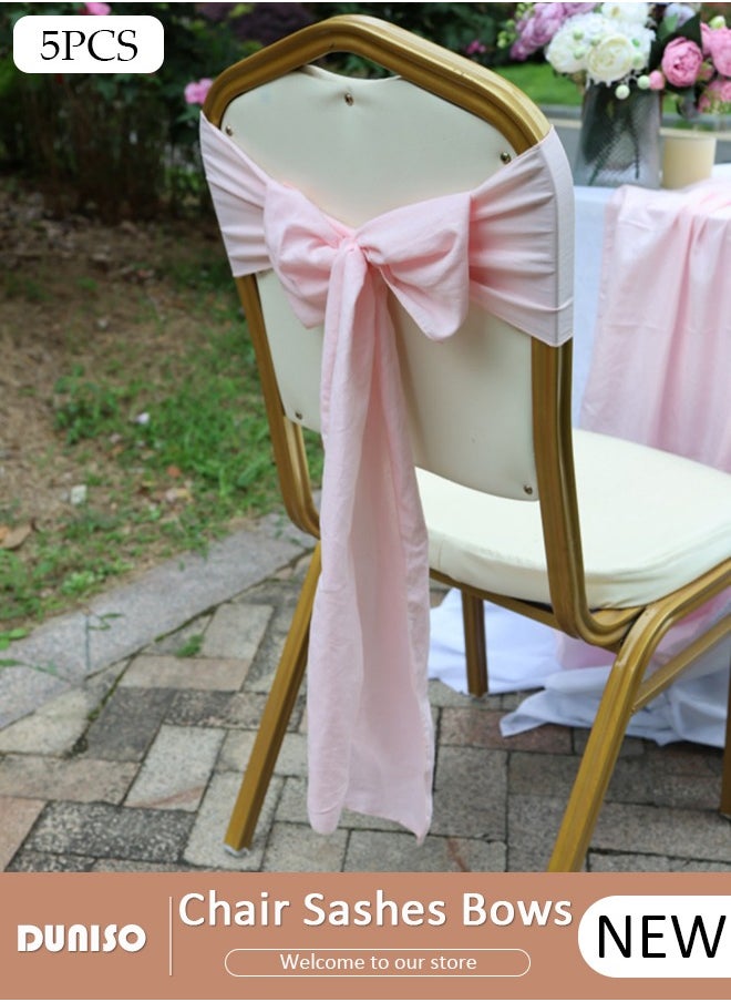 5 PCS 18*250cm Satin Chair Sashes Wedding Chair Bow, Banquet Chair Decorative Ties Bows Chair Cover Decor for Wedding Banquet Event Party Hotel Dining Chair Decoration - pzsku/Z81C2C1657115FAD9D24BZ/45/_/1733799770/edcb0b99-aa06-4438-9b0d-6307c1ac307c