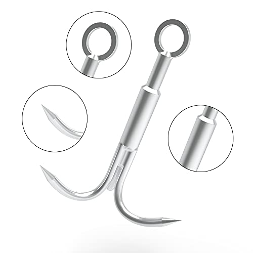 MHDMAG Grappling Hook, Carabiner Climbing with 3-Claw Stainless Steel Hooks for Retrieving, Outdoor Hiking, Tree Limb Removal,Middle - Image 2