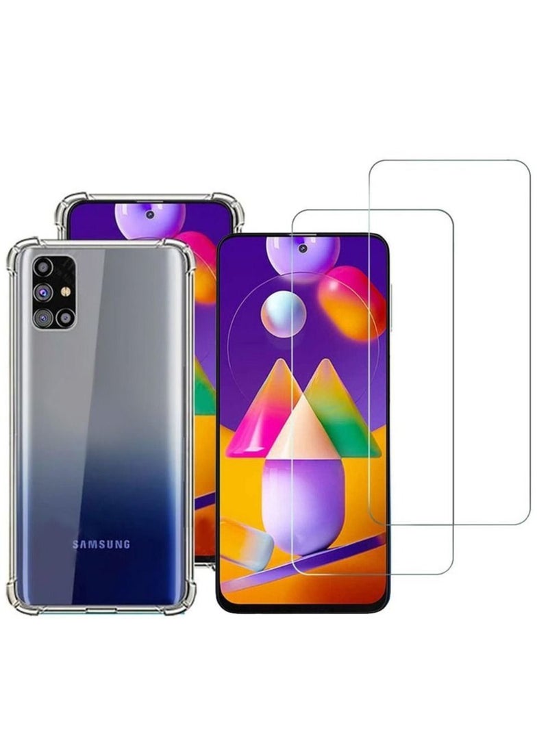 جراب غوريلا ممتص للصدمات لهاتف Samsung Galaxy M31s 3Pack وواقي شاشة 6.5 بوصة شفاف - Image 2