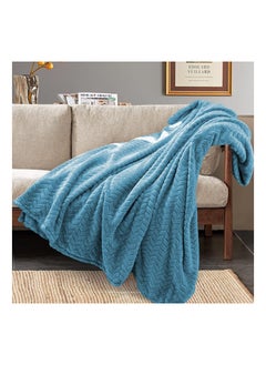 Y&D Fleece Throw Blankets, Super Soft Flannel Cozy Blankets for Adults, Washable Lightweight Fuzzy Blanket Couch Sofa Bed Office, Size Warm Plush All Season (50"×70", Blue)  - Image 3