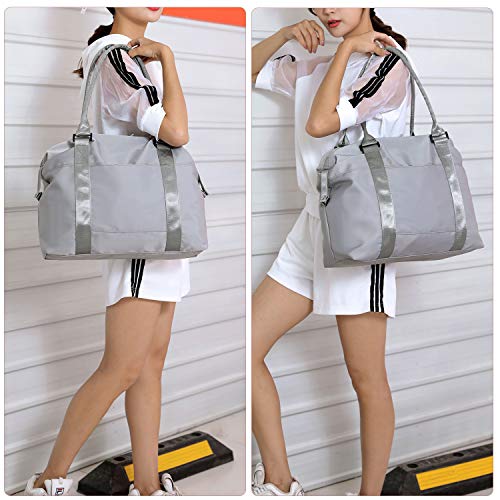 forestfish Duffle Tote Bag Weekender Bags For Women Travel With Trolley Sleeve, Grey - Image 2