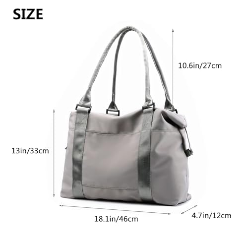 forestfish Duffle Tote Bag Weekender Bags For Women Travel With Trolley Sleeve, Grey - Image 3