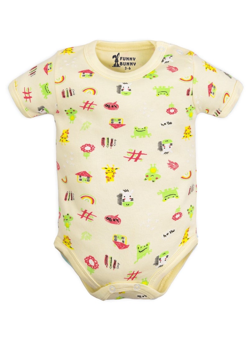 Funny Bunny - Half Sleeves Printed Onesies Bundle Of 3 Onesies - Image 1